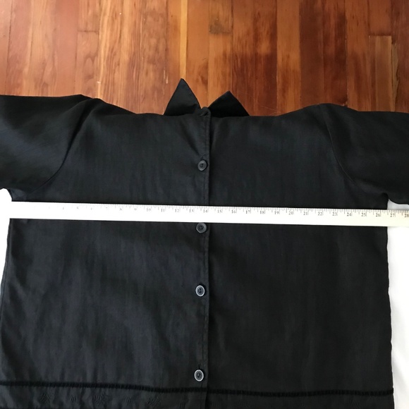 HOT COTTON 100% Linen Blouse Button Down Tunic Top Black Women’s Plus Size 2X - Picture 12 of 16